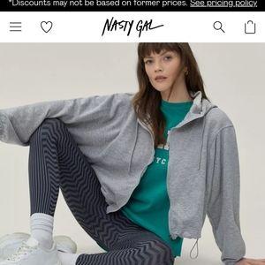 NWOT Nasty Gal Large Green Zigzag leggings